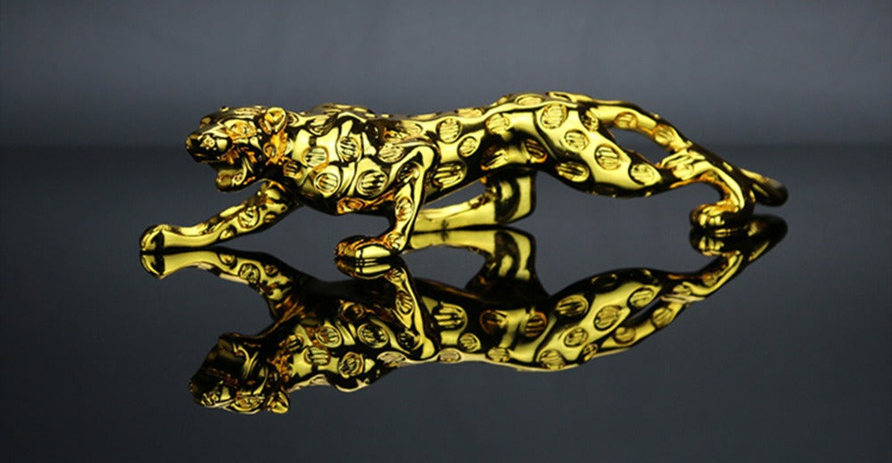 1pc Money Leopard Figurine Auto Interior Dashboard Accessories Resin Crafts Home Decor Cool Automobiles Gift Car Ornaments