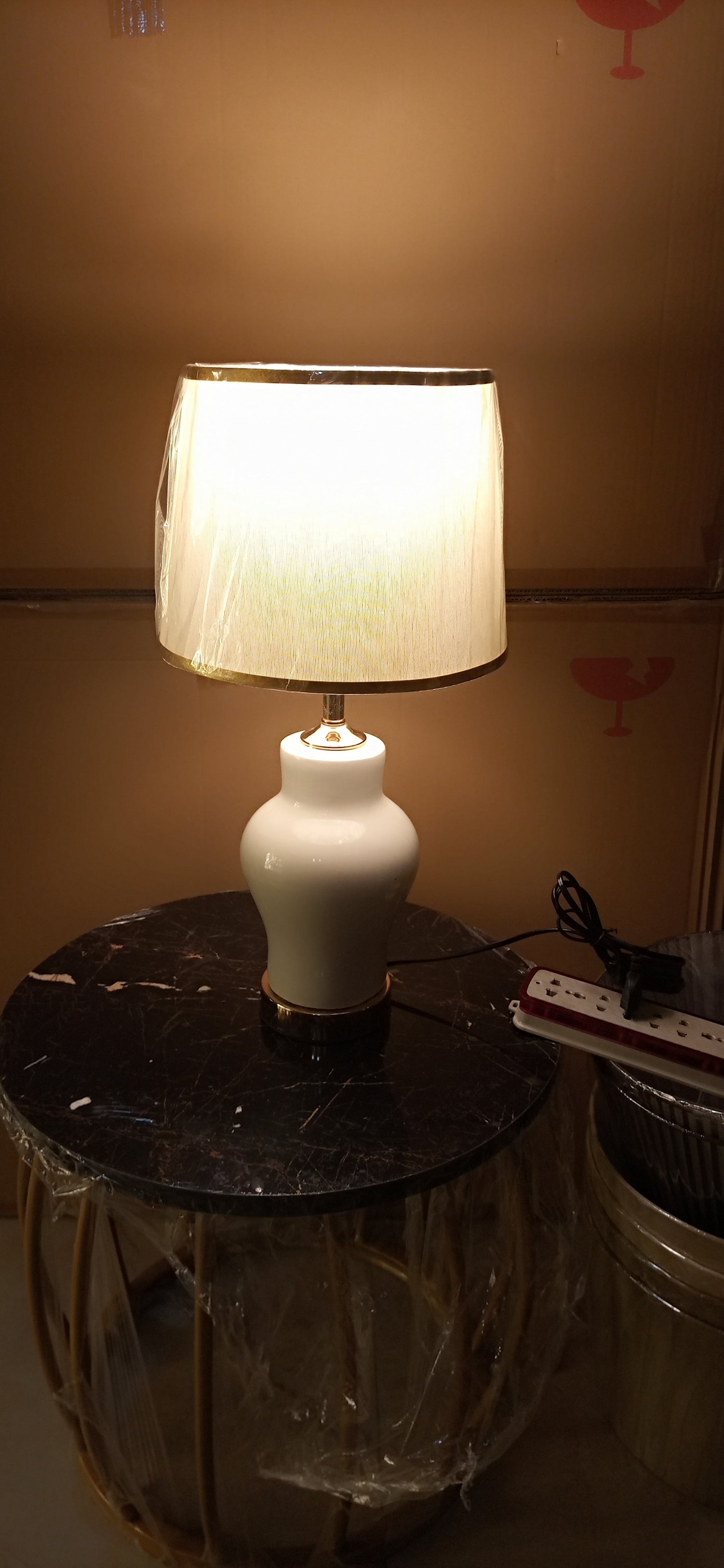 Premium Handmade Ceramic Table Lamp – Modern Decorative Lighting for Living Room, Bedroom, Office – High-Quality Glazed Finish