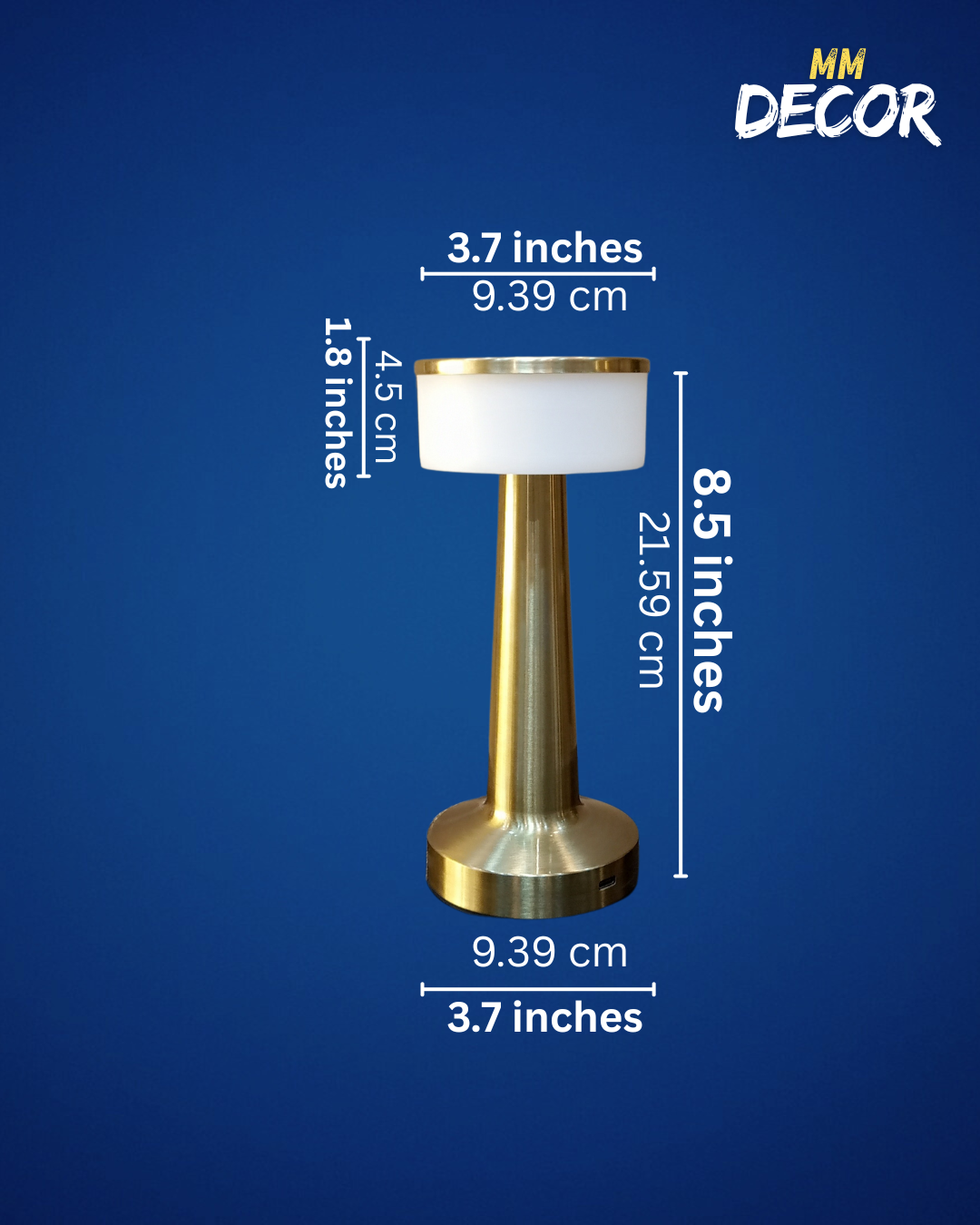 Modern LED Table Lamp – Wireless, Rechargeable & Dimmable for Study or Bedroom