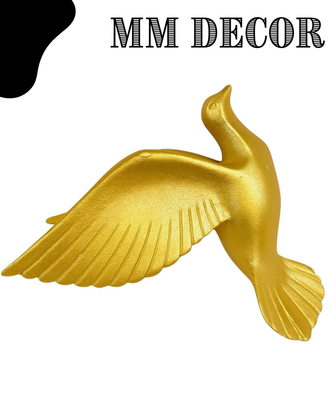 Golden Bird Wall Decor Set – 6 Pcs Elegant Resin Flying Birds | Luxury Wall Art for Living Room, Bedroom & Office | 12x7 Inch