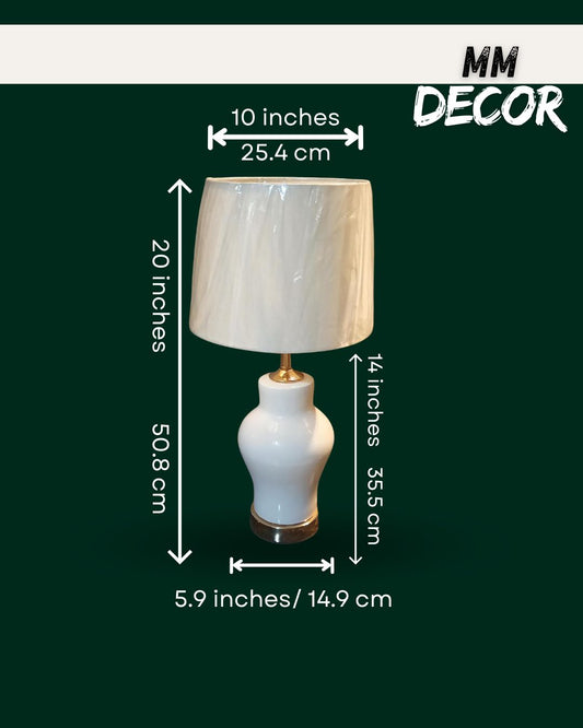 Premium Handmade Ceramic Table Lamp – Modern Decorative Lighting for Living Room, Bedroom, Office – High-Quality Glazed Finish